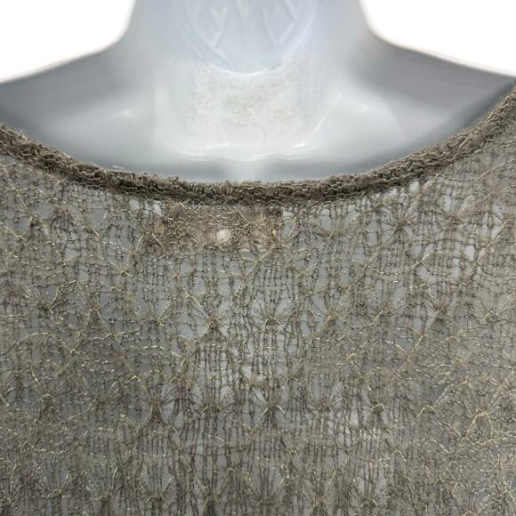 Nation LTD Revolve Gray Gold Sparkle Open Knit Half Dolman Sleeve Sweater size S - Picture 9 of 10